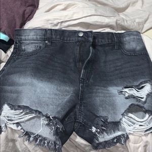 American eagle black jean shorts high rises